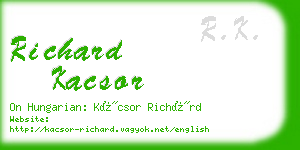 richard kacsor business card